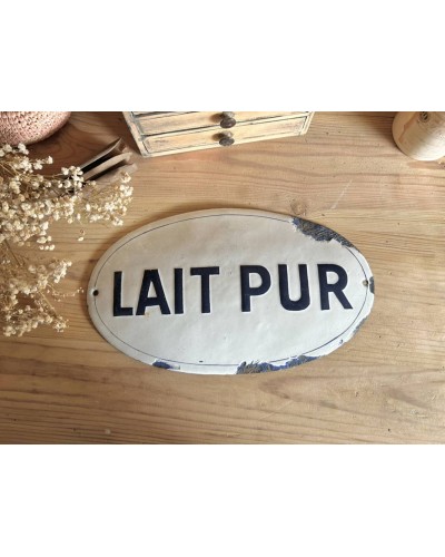 Ancienne Plaque émaillée "Lait pur"