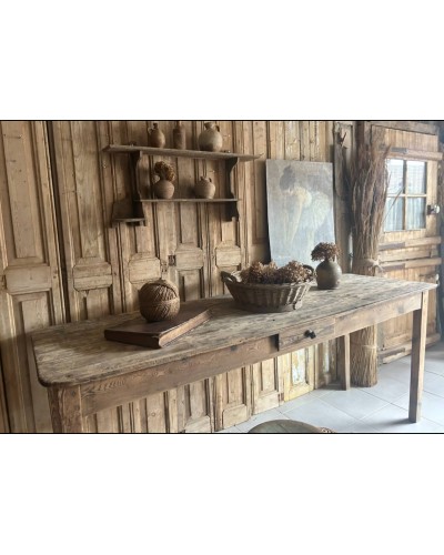 Ancienne table de travail, table de fleuriste, console