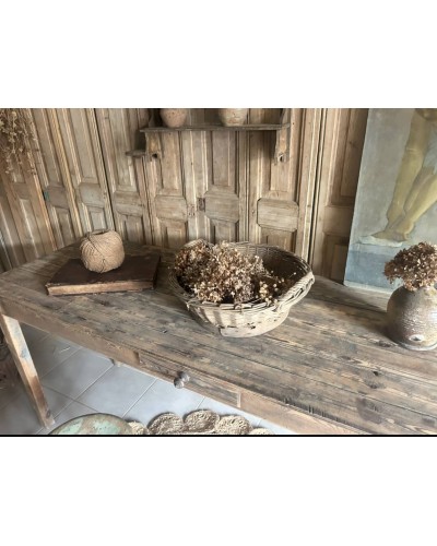 Ancienne table de travail, table de fleuriste, console
