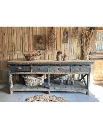 Ancienne table de drapier d'atelier