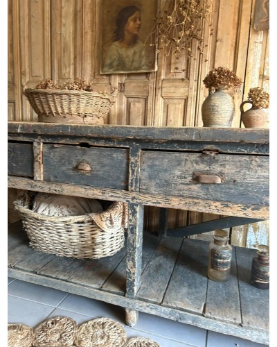 Ancienne table de drapier d'atelier