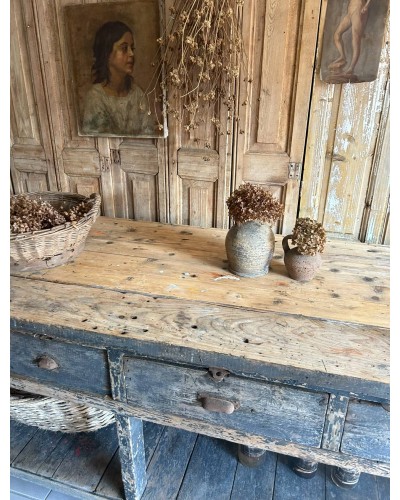 Ancienne table de drapier d'atelier