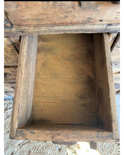 Ancien meuble d'atelier en bois, meuble de quincaillerie