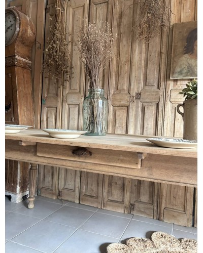 Exceptionnelle table de ferme ancienne – 3 mètres – chêne massif