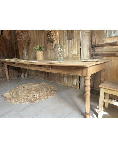 Exceptionnelle table de ferme ancienne – 3 mètres – chêne massif