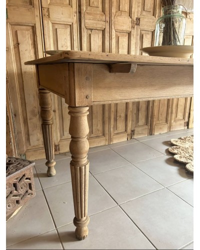 Exceptionnelle table de ferme ancienne – 3 mètres – chêne massif