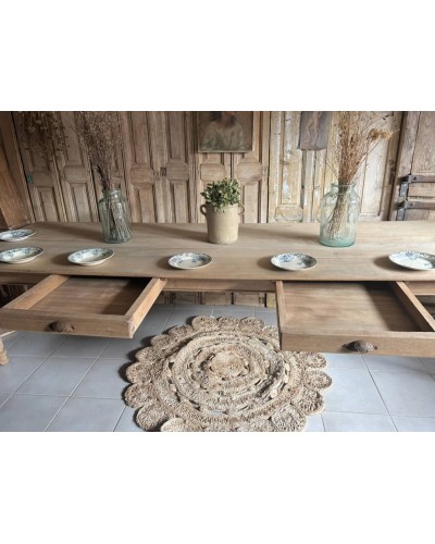 Exceptionnelle table de ferme ancienne – 3 mètres – chêne massif