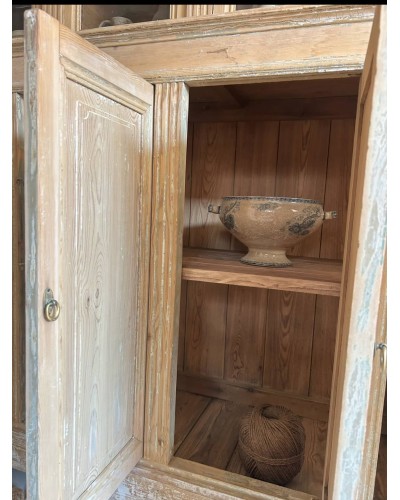 Ancien meuble d'épicerie en bois, vitrines et tiroirs