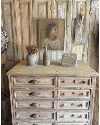 Superbe meuble d'atelier ancien à tiroirs - Authentique et fonctionnel