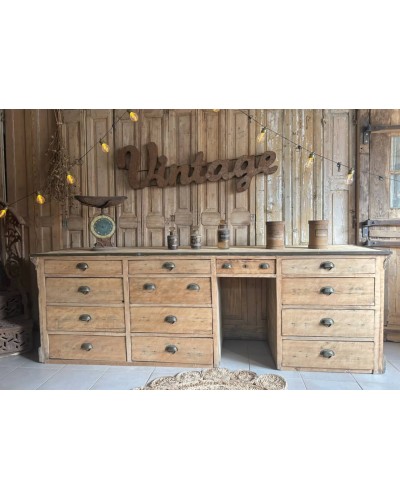 Sublime ancien comptoir de mercerie