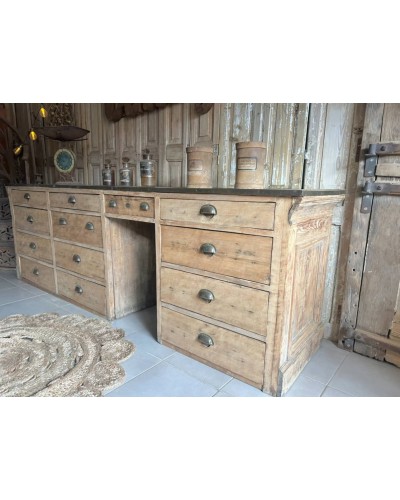 Sublime ancien comptoir de mercerie