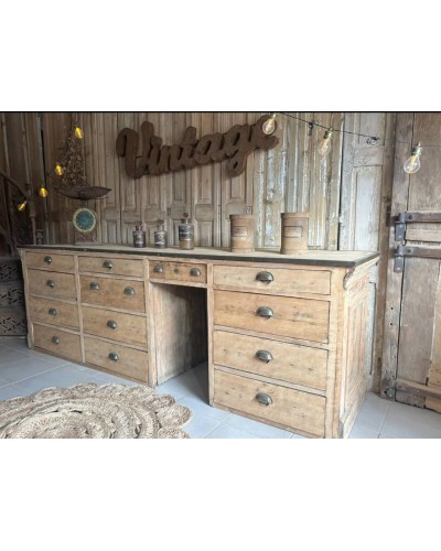 Sublime ancien comptoir de mercerie