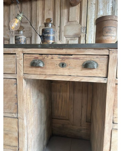 Sublime ancien comptoir de mercerie
