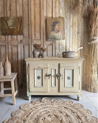 Ancien meuble glacière en bois