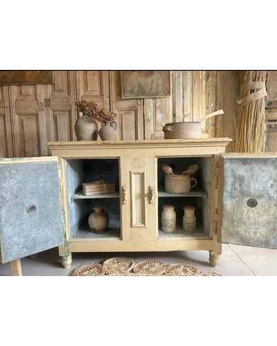 Ancien meuble glacière en bois