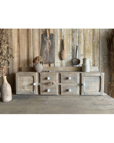 Meuble d'atelier ancien - 4 tiroirs et 2 portes latérales