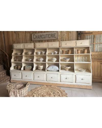 Exceptionnel ancien meuble d'épicerie - Esprit cottage