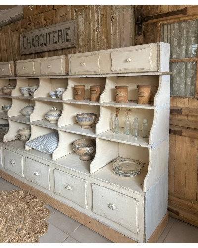 Exceptionnel ancien meuble d'épicerie - Esprit cottage