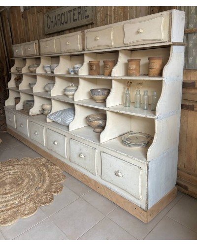 Exceptionnel ancien meuble d'épicerie - Esprit cottage