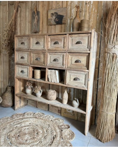 Ancien Meuble de métier en bois - authenticité et caractère