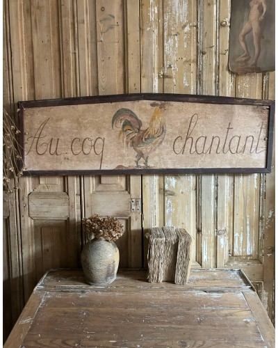 Ancienne enseigne d'estaminet "Au coq chantant"