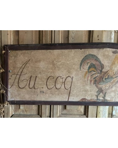 Ancienne enseigne d'estaminet "Au coq chantant"