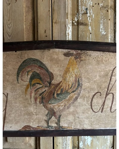 Ancienne enseigne d'estaminet "Au coq chantant"