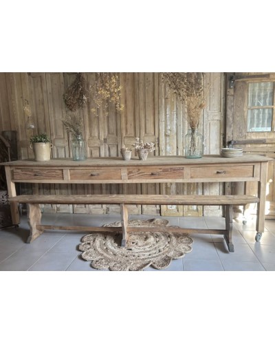 Ancienne table de réfectoire - 3 mètres de caractère