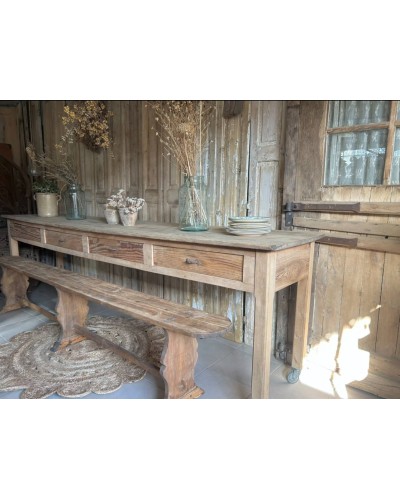 Ancienne table de réfectoire - 3 mètres de caractère
