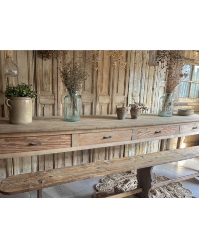 Ancienne table de réfectoire - 3 mètres de caractère