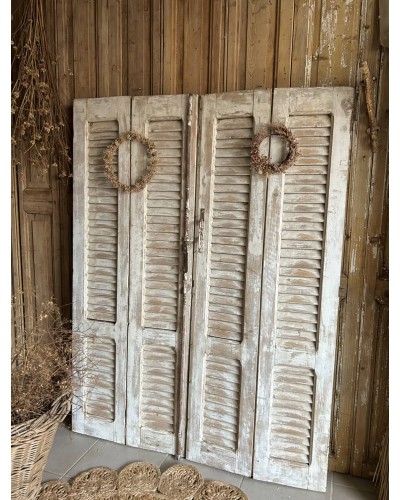 Ancienne Paire de volets  de château - double patine