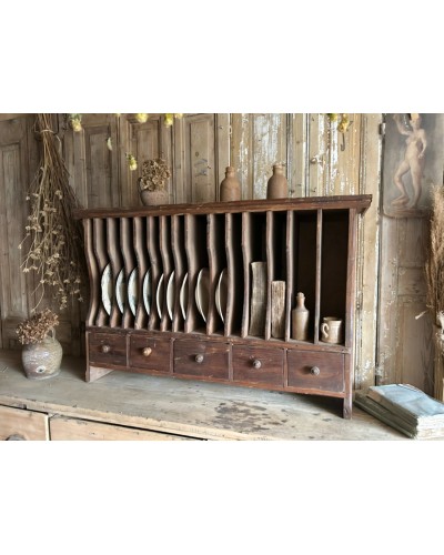 Ancien meuble trieur en bois patiné - Esprit campagne