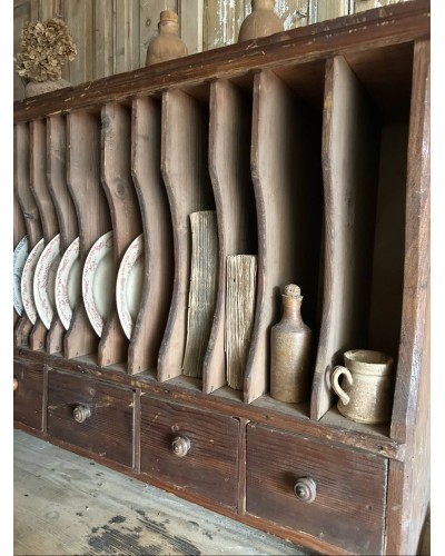 Ancien meuble trieur en bois patiné - Esprit campagne