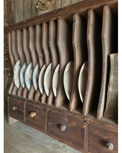 Ancien meuble trieur en bois patiné - Esprit campagne