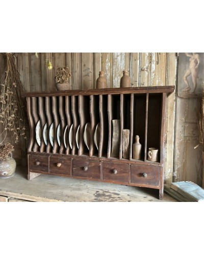 Ancien meuble trieur en bois patiné - Esprit campagne