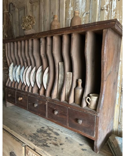 Ancien meuble trieur en bois patiné - Esprit campagne