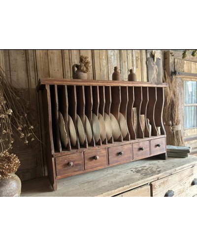 Ancien meuble trieur en bois patiné - Esprit campagne
