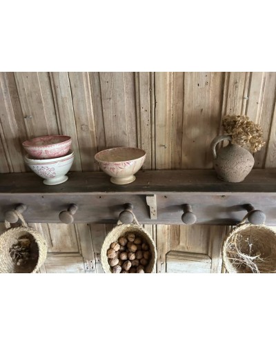 Grande étagère murale ancienne à patères