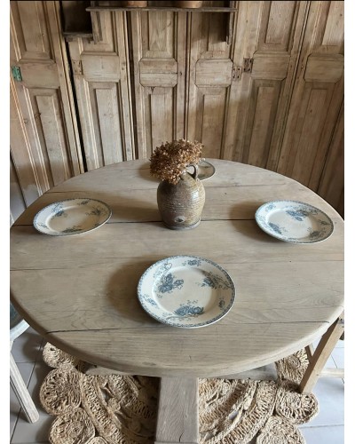 Ancienne Table ronde en chêne massif