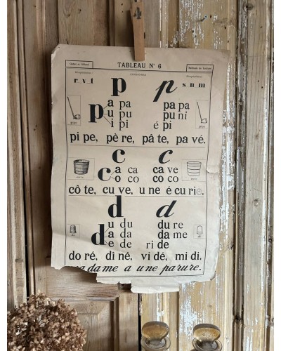 Anciennes affiches pédagogiques,  méthode de lecture Gabet & Gillard