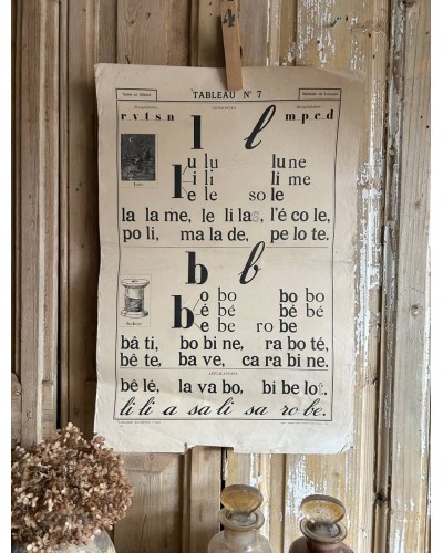 Anciennes affiches pédagogiques,  méthode de lecture Gabet & Gillard