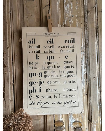 Anciennes affiches pédagogiques,  méthode de lecture Gabet & Gillard