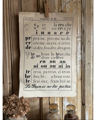 Anciennes affiches pédagogiques,  méthode de lecture Gabet & Gillard