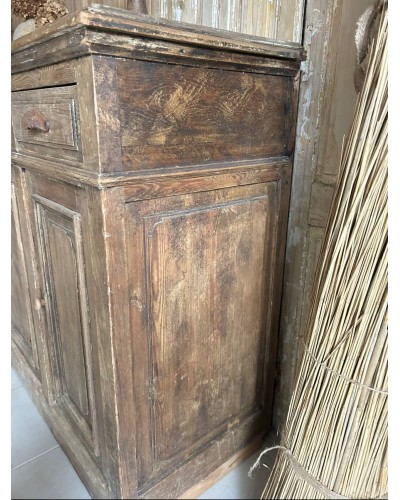 Ancien meuble d'atelier en bois, buffet