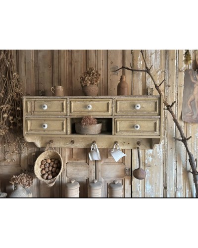 Archelle ancienne à tiroirs & patère