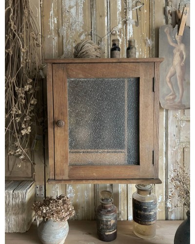 Armoirette ancienne en chine & verre martelé