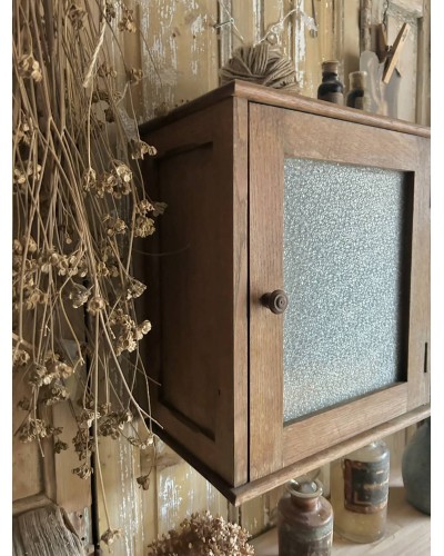 Armoirette ancienne en chine & verre martelé