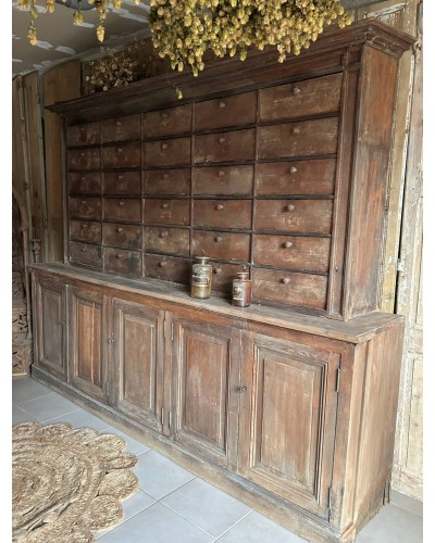 Ancien meuble de métier à clapets, patine d'origine