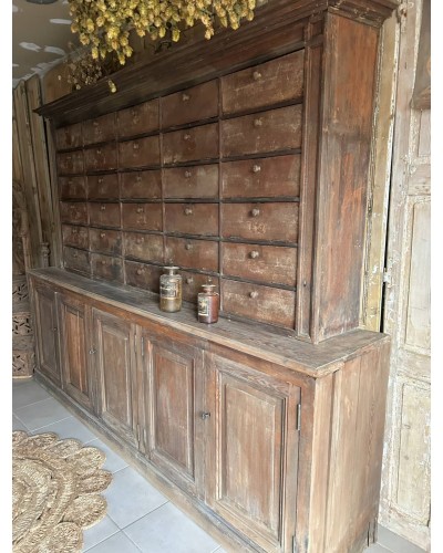 Ancien meuble de métier à clapets, patine d'origine