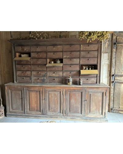 Ancien meuble de métier à clapets, patine d'origine